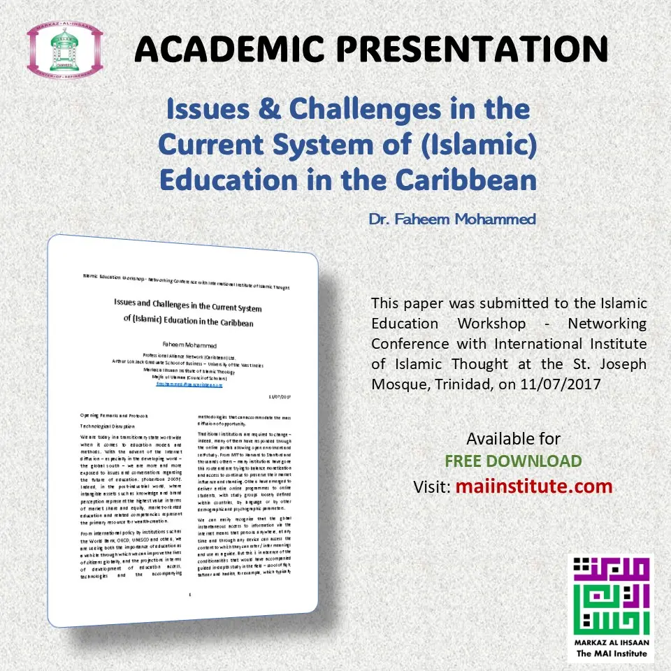[Networking Conference Islamic Education] Caribbean Islamic Education in the Digital Age