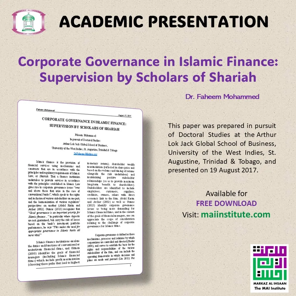 Corporate Governance in Islamic Finance